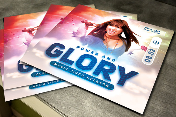Power and Glory Gospel Concert Flyer in Flyer Templates - product preview 2