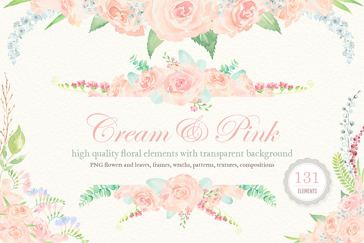 Watercolor Wedding Floral Ornaments in Illustrations - product preview 8