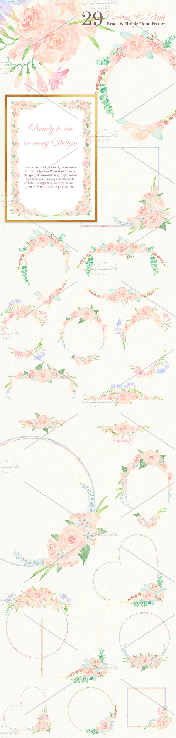 Watercolor Wedding Floral Ornaments in Illustrations - product preview 2