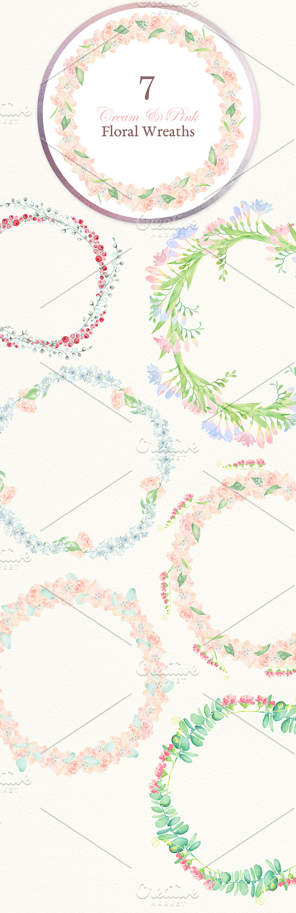 Watercolor Wedding Floral Ornaments in Illustrations - product preview 4