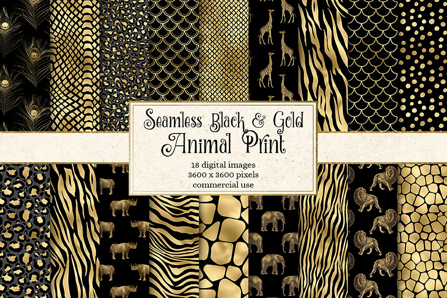 Black and Gold Animal Print