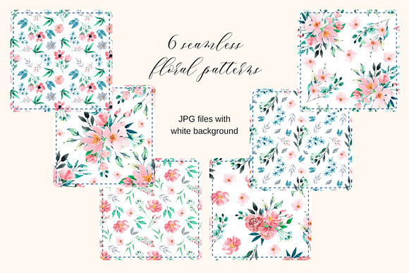 Watercolor floral set with peonies in Graphics - product preview 3