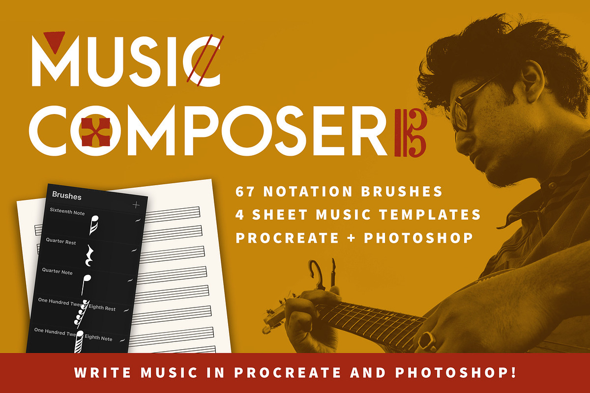Music Composer | Notation Brushes in Photoshop Brushes - product preview 8