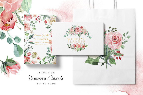 Creme & Rose Watercolor Set in Illustrations - product preview 4