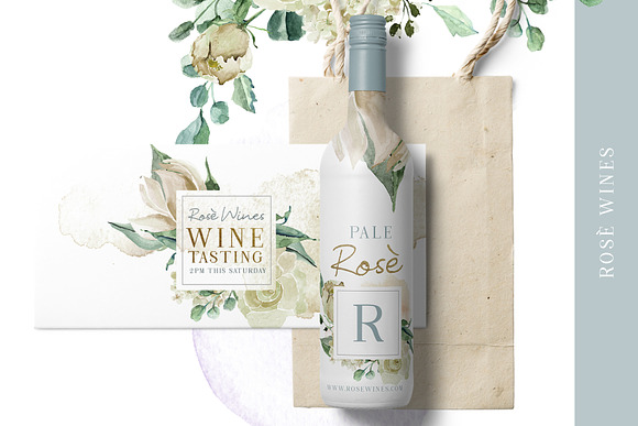 Creme & Rose Watercolor Set in Illustrations - product preview 5
