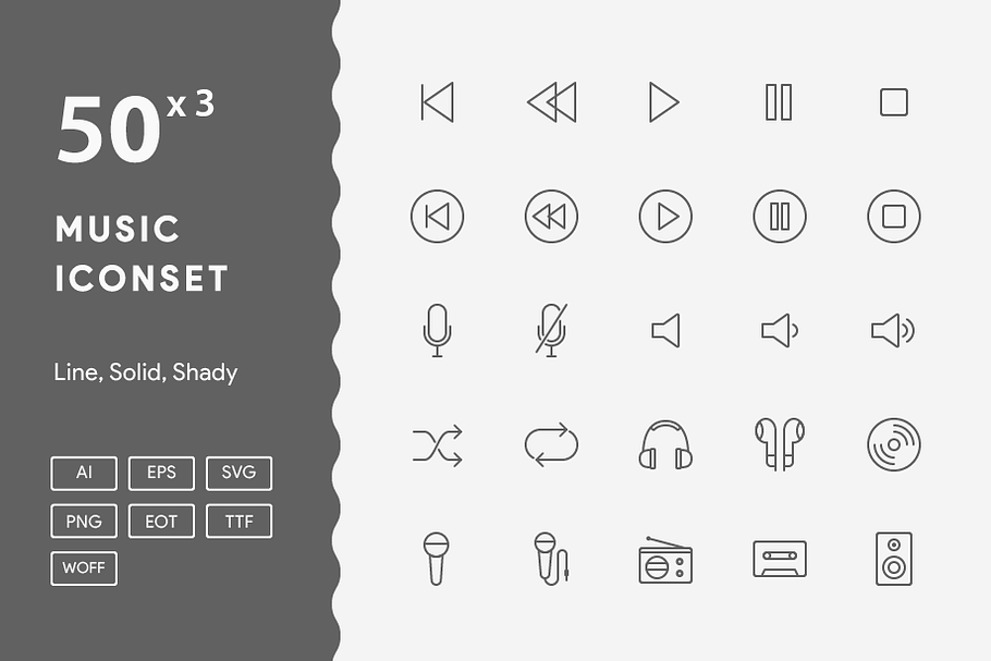 145+ Music Iconset in Graphics - product preview 8