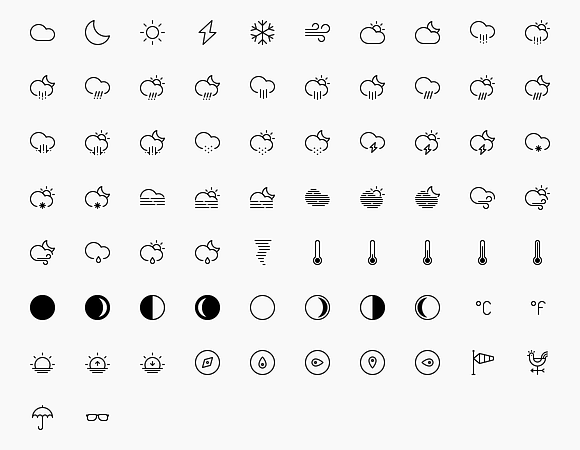 200+ Weather Iconset in Graphics - product preview 1