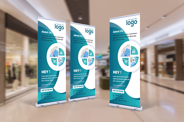 Abstract Roll Up Banner Design