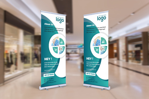 Abstract Roll Up Banner Design in Stationery Templates - product preview 2