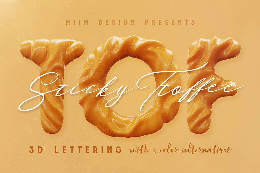 Sticky Toffee - 3D Lettering