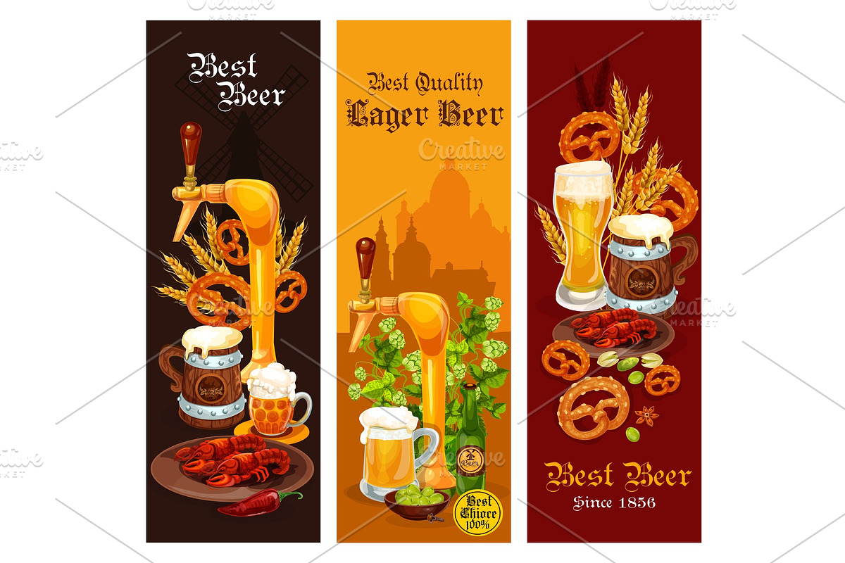 Beer, lager and ale alcohol drink in Illustrations - product preview 8
