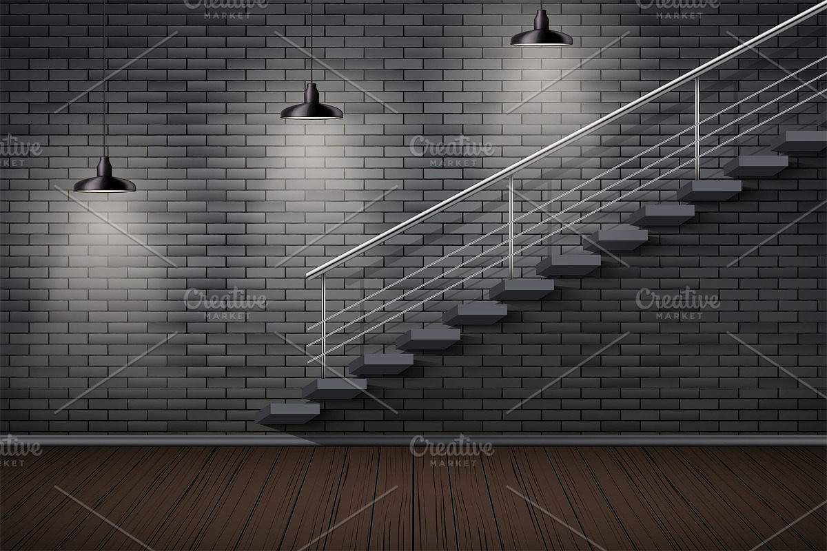Dark brick wall and prison or loft in Illustrations - product preview 8