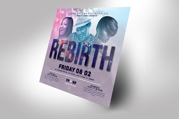 Rebirth Gospel Concert Flyer in Flyer Templates - product preview 1