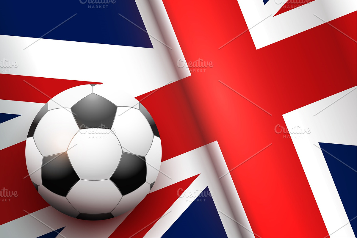 Football ball and British Flag in Illustrations - product preview 8