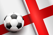 Football ball and England Flag