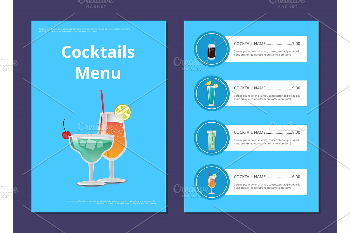 Cocktail Menu Advertisement Poster in Illustrations - product preview 8