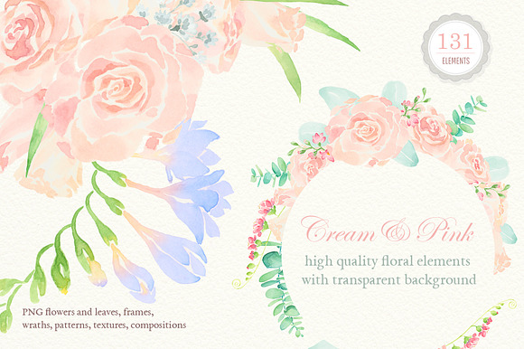 Watercolor Wedding Floral Ornaments in Illustrations - product preview 7