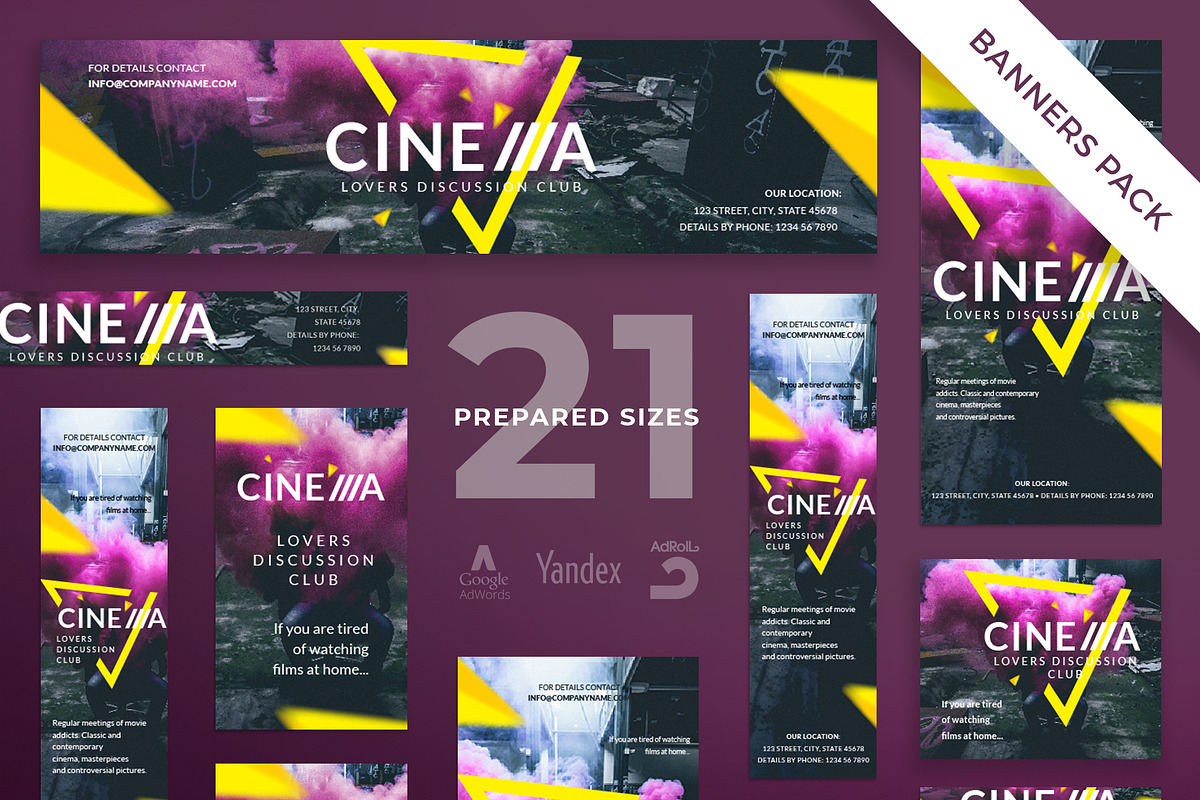 Banners Pack | Cinema Club in Templates - product preview 8
