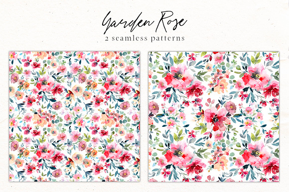 Garden Rose Watercolor Floral Kit in Illustrations - product preview 9