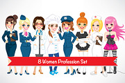 8 Women Profession Set