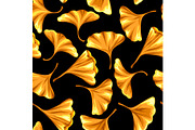 Seamless pattern with ginkgo biloba