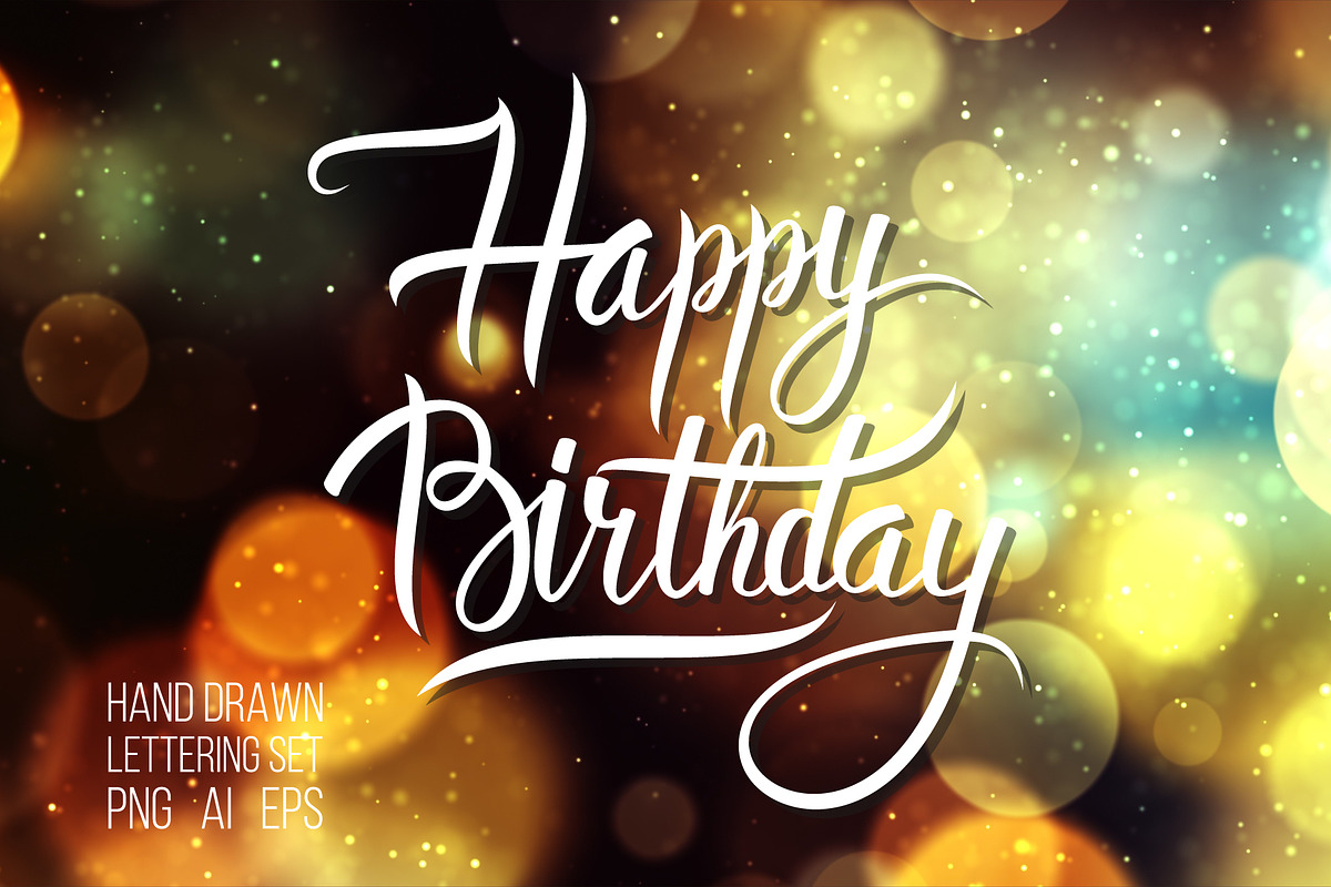 Happy Birthday Lettering Set in Graphics - product preview 8