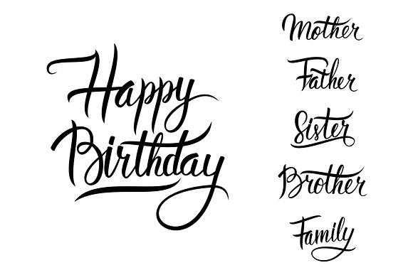 Happy Birthday Lettering Set in Graphics - product preview 1