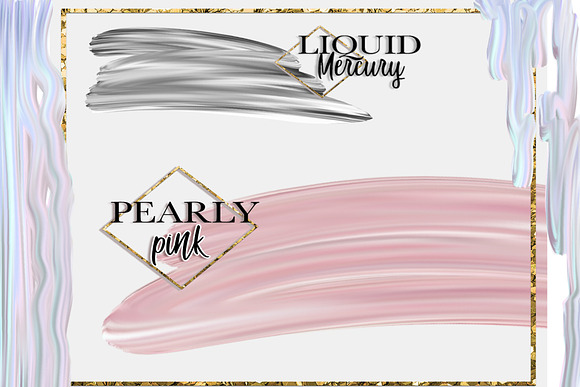 Iridescent & Pearly brush strokes in Illustrations - product preview 1