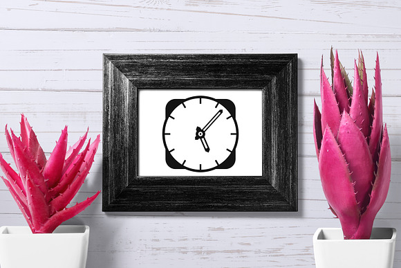 Wall clock icon set, simple style in Graphics - product preview 3