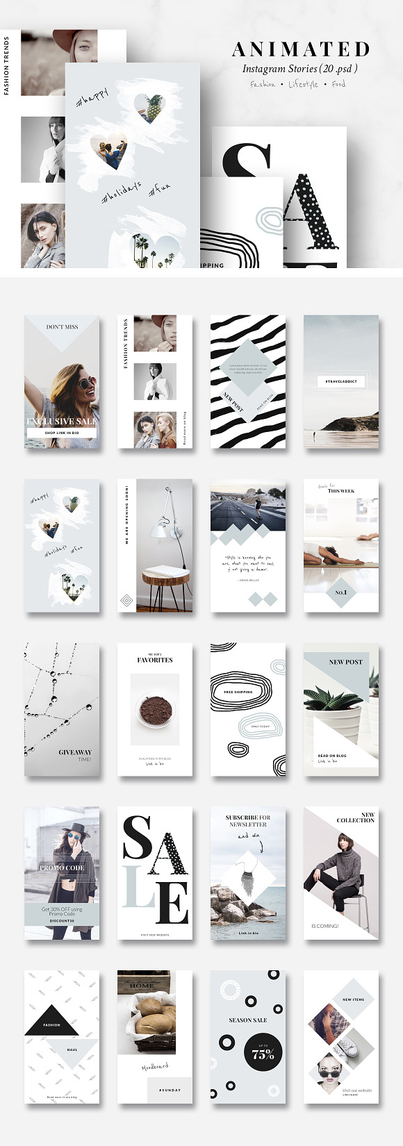 90% OFF | BUNDLE-Instagram Templates in Instagram Templates - product preview 2