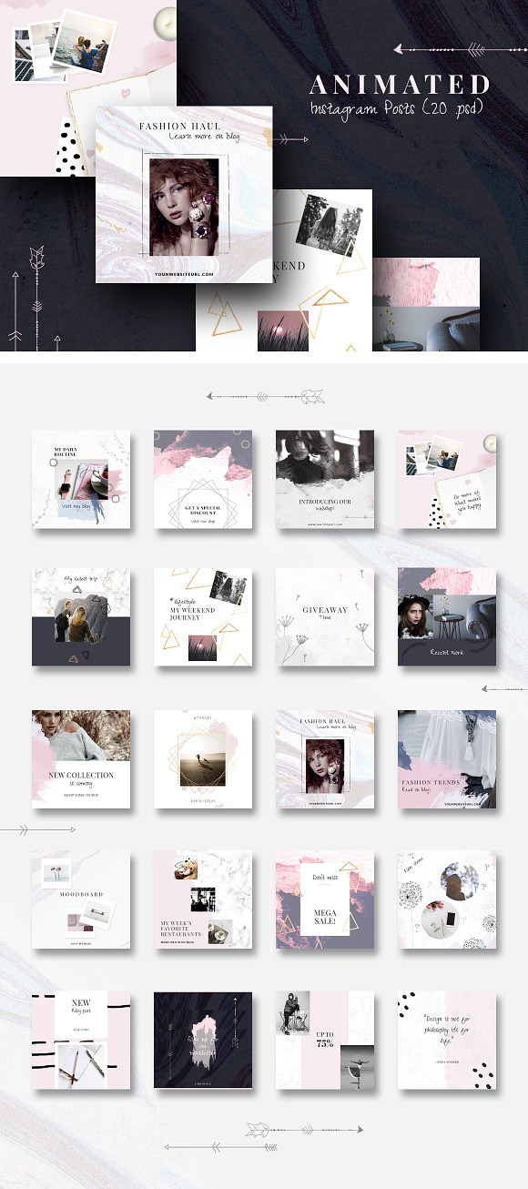 90% OFF | BUNDLE-Instagram Templates in Instagram Templates - product preview 5