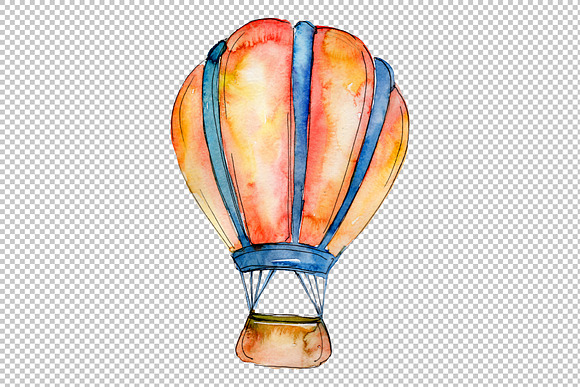 Colorful hot air balloon PNG set in Illustrations - product preview 1