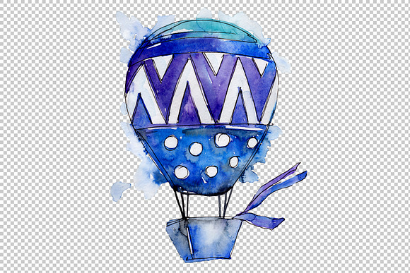 Colorful hot air balloon PNG set in Illustrations - product preview 2