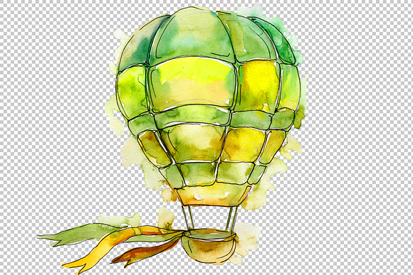 Colorful hot air balloon PNG set in Illustrations - product preview 4