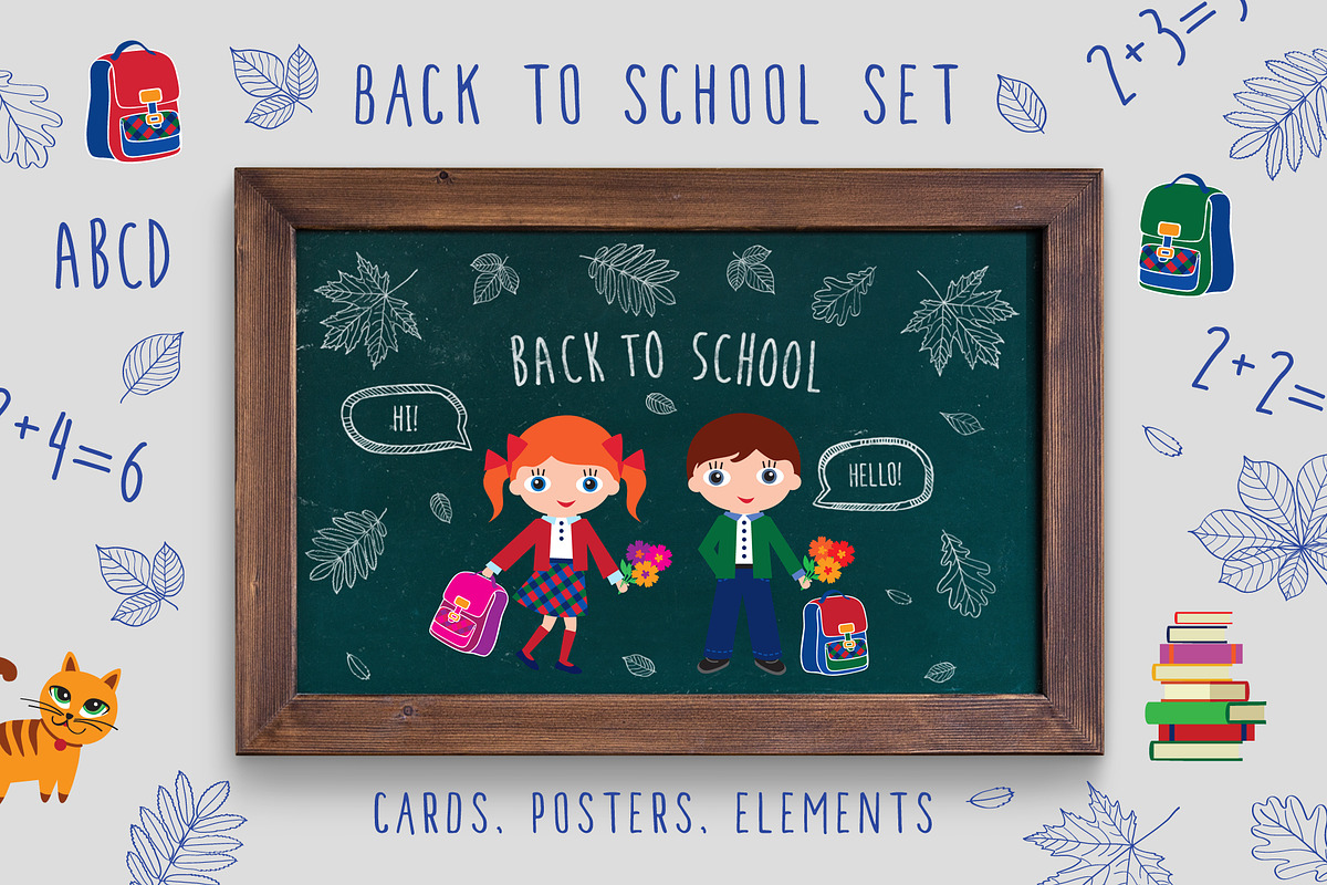 Back to school set in Illustrations - product preview 8