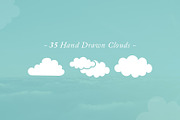 35 Hand Drawn Vector Clouds