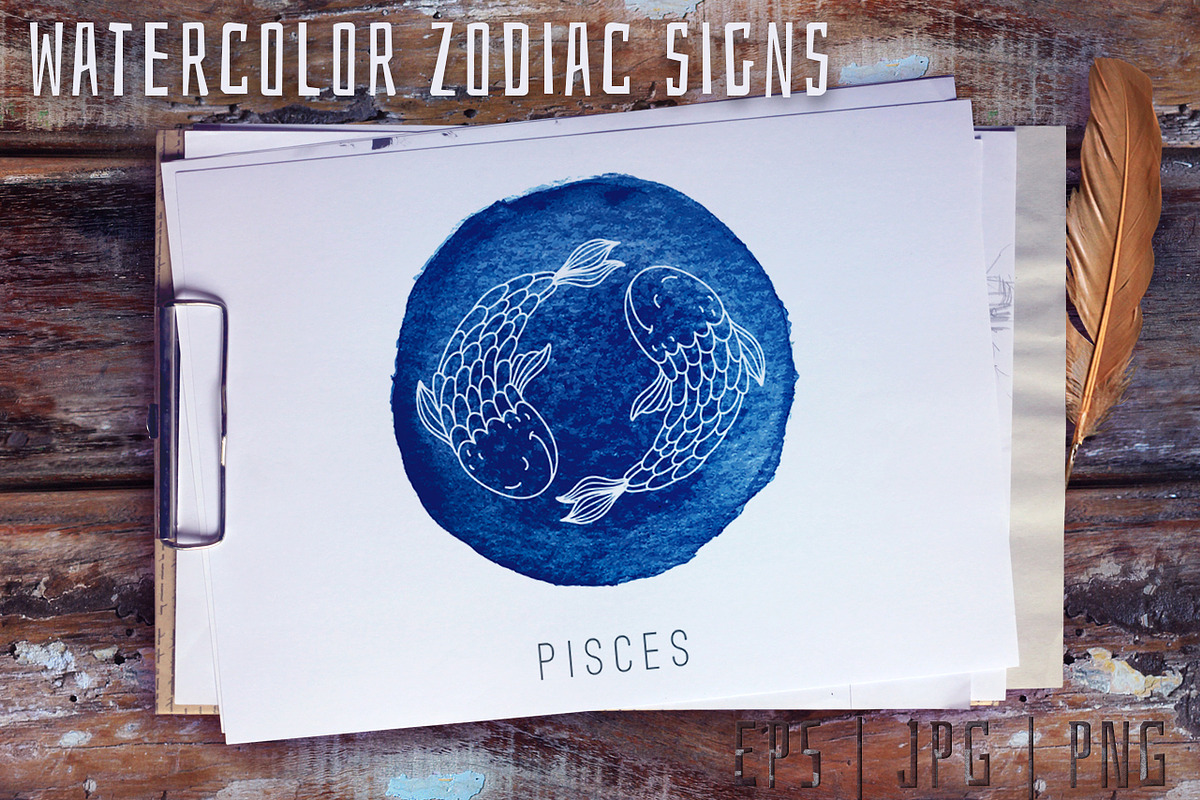 Watercolor zodiac signs in Illustrations - product preview 8