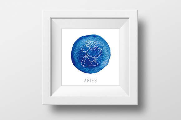 Watercolor zodiac signs in Illustrations - product preview 3