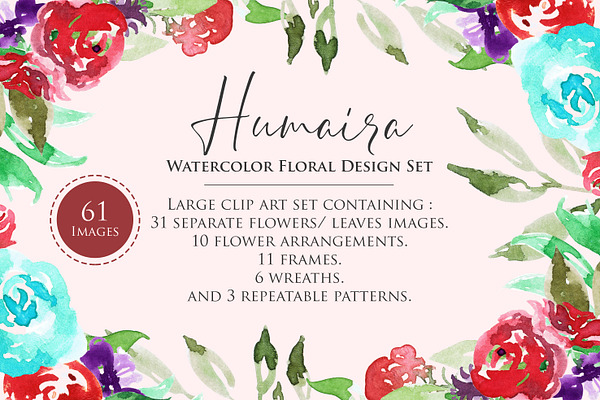 Humaira Watercolor Flower Set