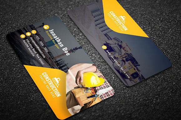Construction Business Card in Business Card Templates - product preview 2