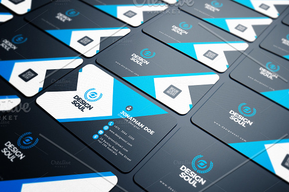 Blue & Black Business Card in Business Card Templates - product preview 2