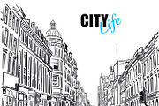 Black And White City Street Template
