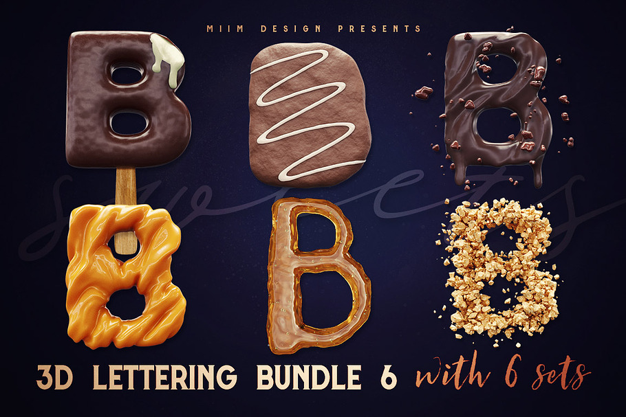 3D Lettering Mega Bundle 6 Sweets