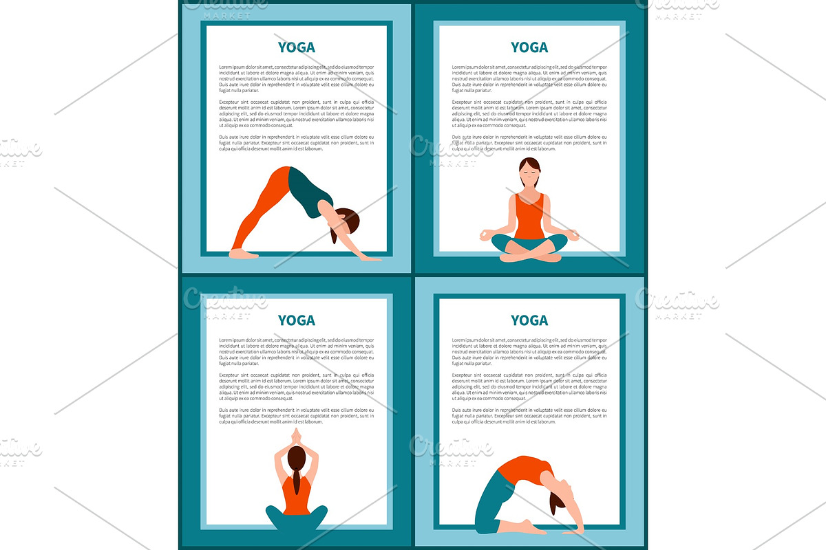 Yoga Banners Set with Text Vector in Illustrations - product preview 8