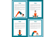 Yoga Banners Set with Text Vector