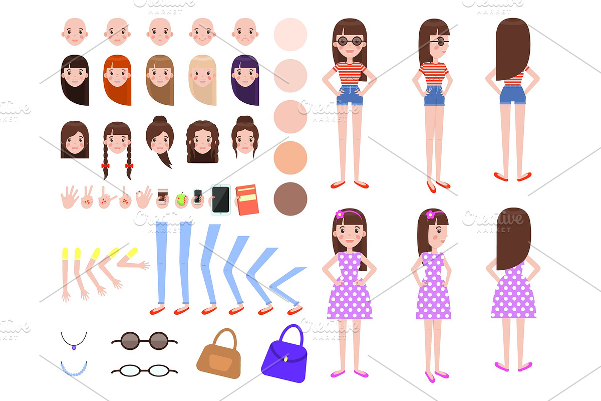 Character Constructor Set Vector in Illustrations - product preview 8