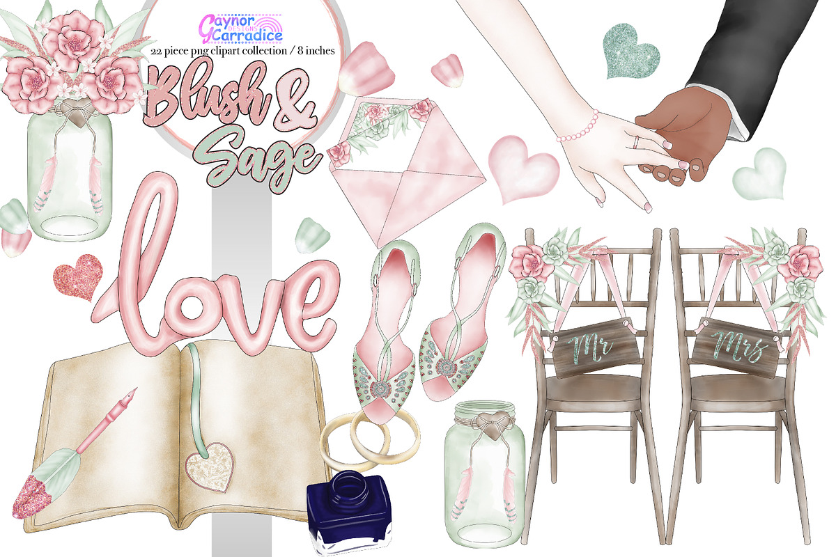 Boho Wedding Clipart 2 in Illustrations - product preview 8