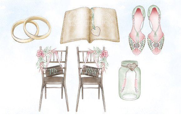 Boho Wedding Clipart 2 in Illustrations - product preview 3