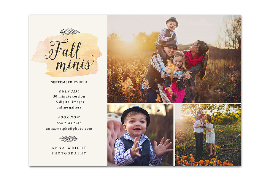 Fall mini session template in Flyer Templates - product preview 8