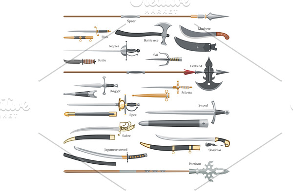 Sword vector medieval weapon of